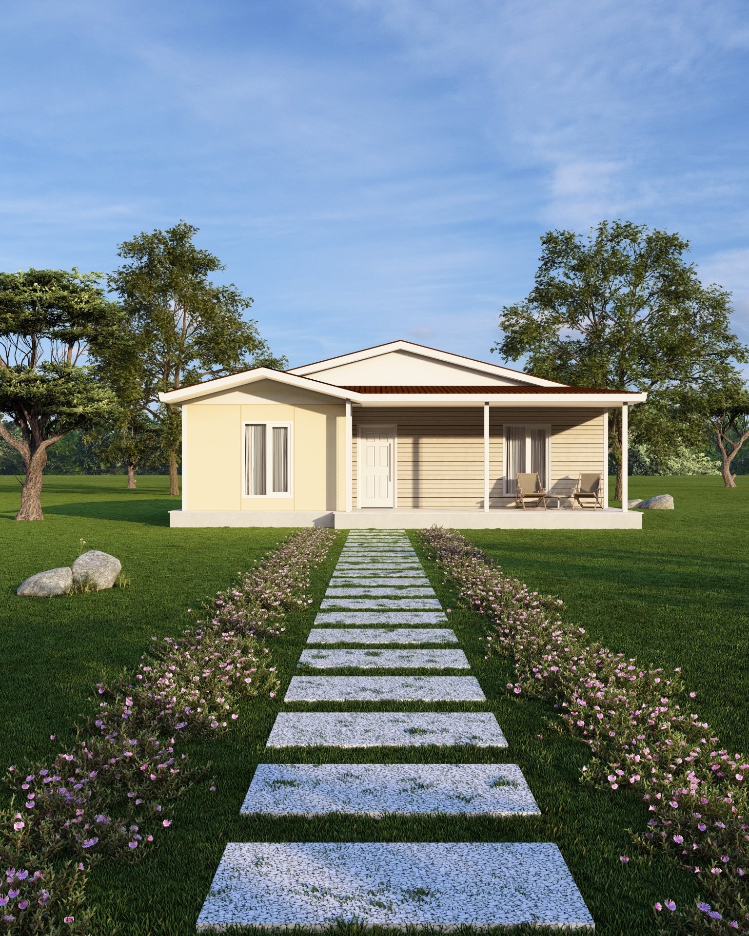 PM-1075 Tek Kat Prefabrik Ev Modeli