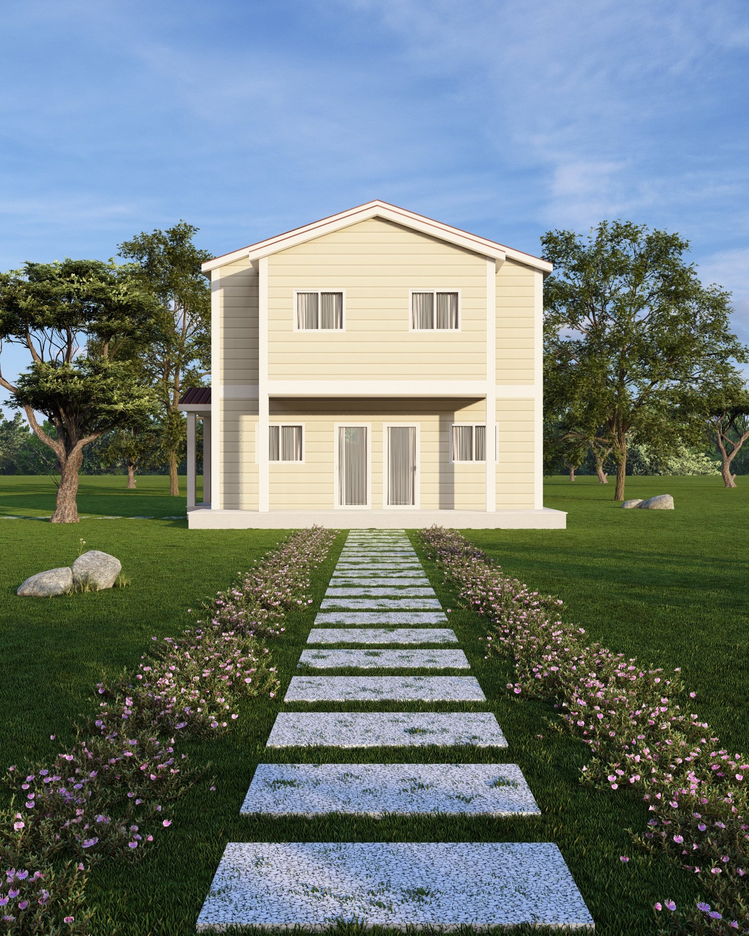 PT-2125 Çift Kat Prefabrik Ev Modeli