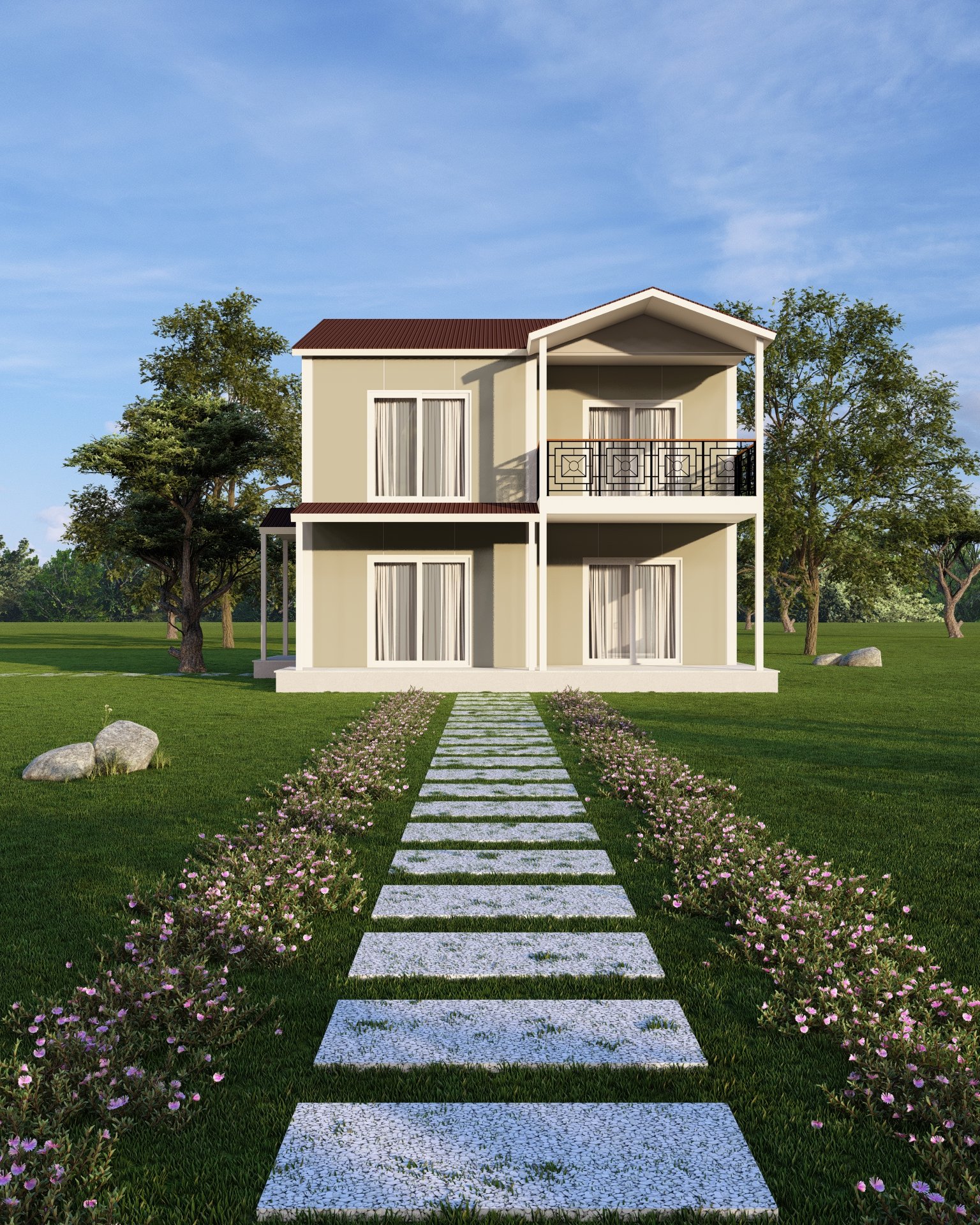 PT-2130 Çift Kat Prefabrik Ev Modeli