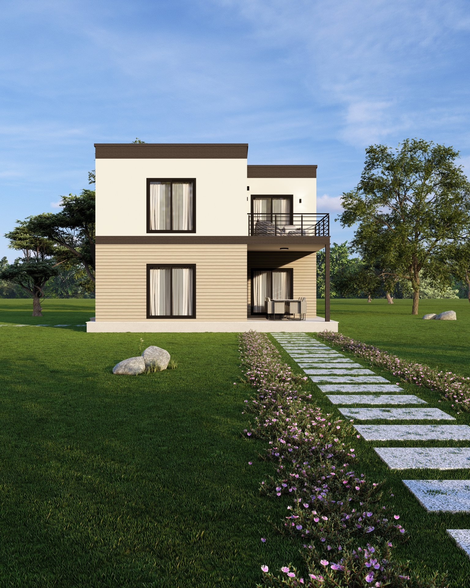 ST-2118 Çift Kat Hafif Çelik Ev Modeli