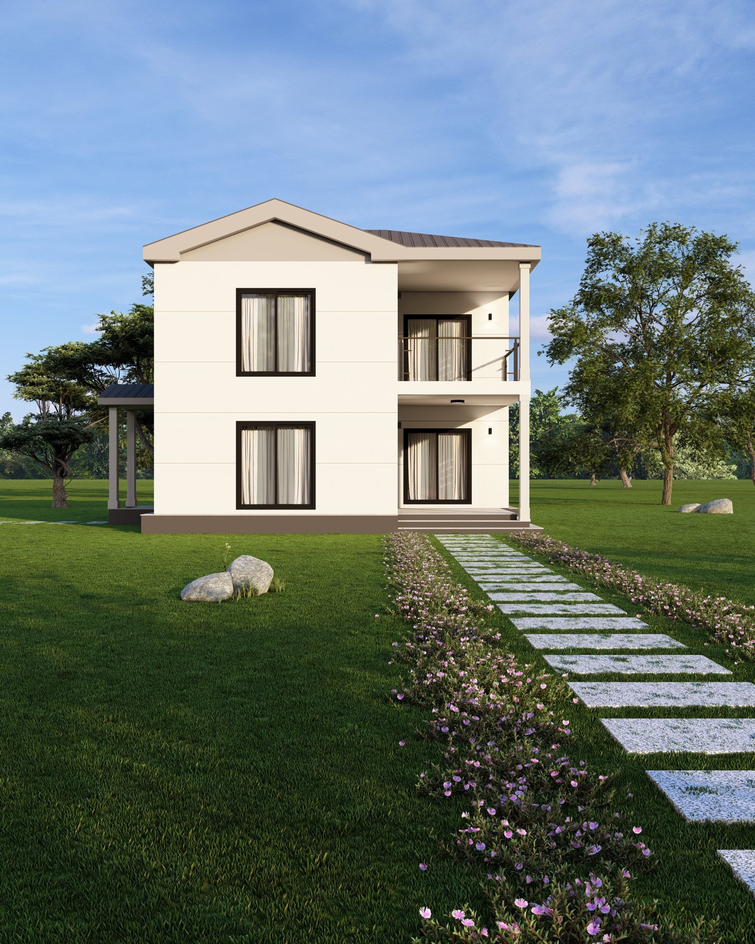 ST-2120 Çift Kat Hafif Çelik Ev Modeli